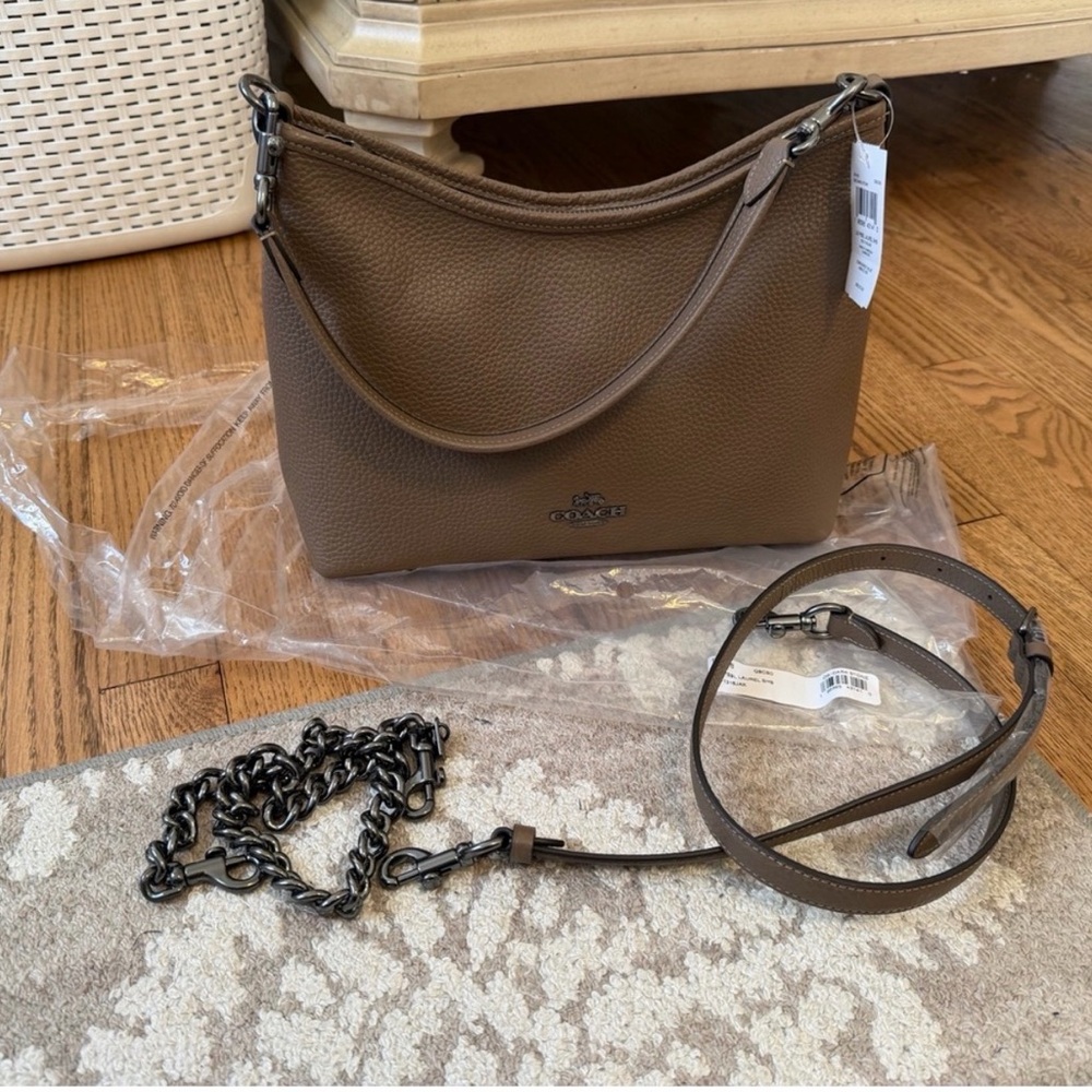 Coach RESERVED Tan Leather Shoulder Bag with Chain Strap - Picture 2 of 12